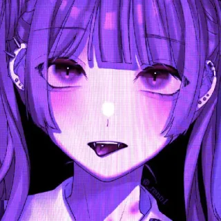 👅 70c169ac Anime, Chica, Vampiro, Morado, Lindo, Kawaii, Colmillos telegram sticker