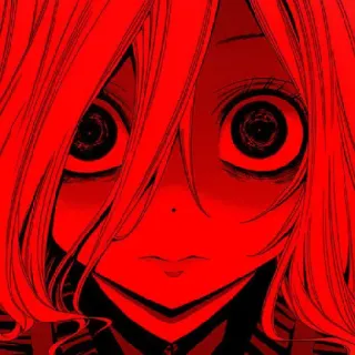 🥺 b2ce8260 Anime, Manga, Chica, Rojo, Espeluznante, Terror, Miedo telegram sticker