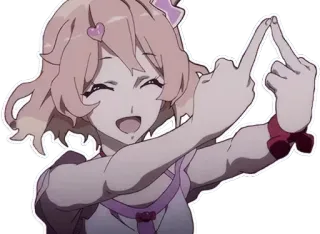 🖕 c25a24ec anime, cewek, jari tengah, kasar, menyinggung, kartun telegram sticker