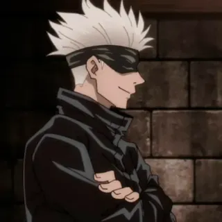 😏 4d7d78ee Satoru Gojo Jujutsu Kaisen Anime, Satoru Gojo, Jujutsu Kaisen, Postać, Opaska na oczy, Białe włosy, Manga telegram sticker