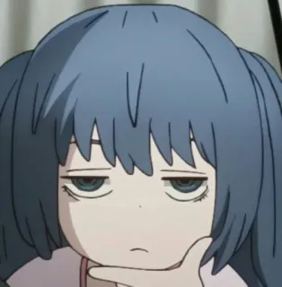 🤔 8d56c011 Anime, Gadis, Imut, Bosan, Berpikir whatsapp sticker