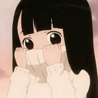 🙈 a80ba77a Anime, Gadis, Lucu, Kawaii, Malu, Sweater, Bersembunyi whatsapp sticker