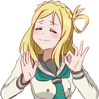 👌 2890500f Anime, Chica, Gesto OK, Feliz, Lindo/a, Sonrisa whatsapp sticker