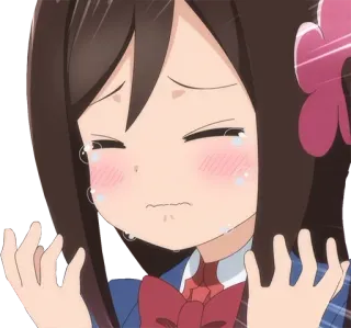 😭 c40b30a2 anime, chica, llorando, triste, uniforme escolar, expresión whatsapp sticker