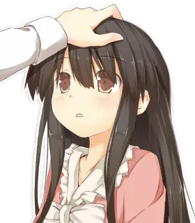 😶 251e656c Аниме, Девочка, Погладить по голове, Милый, Мультфильм telegram sticker