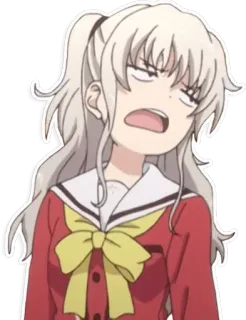 🙄 8306a300 Аниме, Девушка, Мультфильм, Персонаж, Выражение лица, Отвращение, Расстроенный telegram sticker