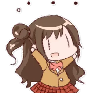 😬 845e8e70 Аниме девушка, Школьная форма, Каваий, Мультфильм, Милый, Персонаж, Наклейка telegram sticker