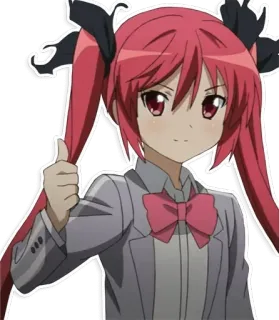 👍 a0eb9a18 Аниме, Персонаж, Девушка, Большой палец вверх, Школьная форма telegram sticker