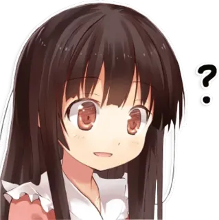 ❓ c3693f3b Аниме, Вопросительный знак, Думает, Девушка, В замешательстве, Мультфильм telegram sticker