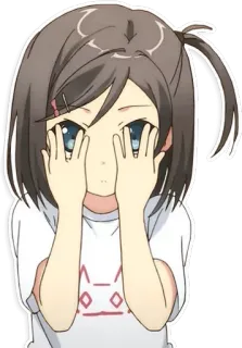 🙈 f69e900d аниме девушка, милая, застенчивая, ку-ку, мультик telegram sticker