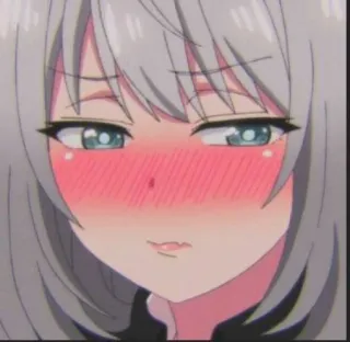 🍑 d4395044 anime, gadis, tersipu, imut, manga, ilustrasi telegram sticker