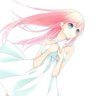 😏 e196de54 动漫, 女孩, 粉色头发, 纸飞机, 插画, 数字艺术 telegram sticker