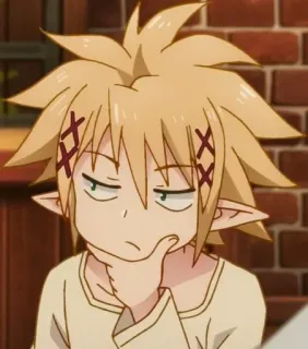 🤔 56af52f6 Anime, Elf, Nhân vật, Tóc vàng, Chán whatsapp sticker