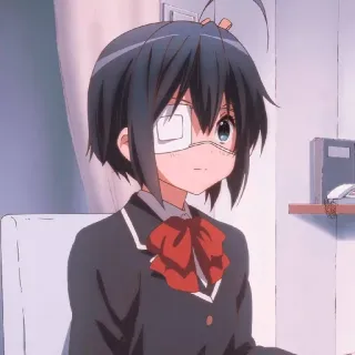 🙂 c62e886e Rikka Takanashi Love, Chunibyo & Other Delusions! anime, girl, school uniform, eye patch, cute, rikka takanashi telegram sticker