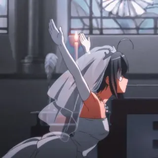 😶 ee1df531 anime, wedding, bride, dress, cartoon, animated telegram sticker