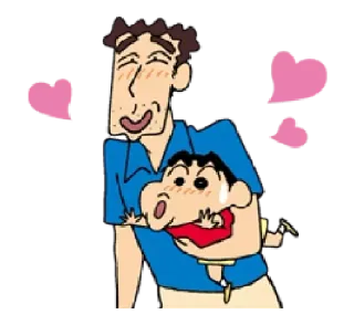 😍 889a2ca9 Shin-chan Crayon Shin-chan cartoon, anime, family, father, child whatsapp sticker