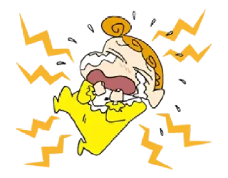😭 950e1a46 crying, distressed, cartoon, woman, yellow whatsapp sticker
