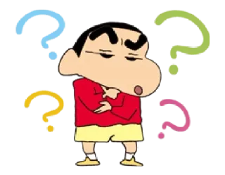 🤔 9fe11d6e Shin-chan Crayon Shin-chan cartoon, anime, question, confused, funny whatsapp sticker
