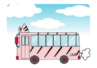 🚌 c36cb222 うさぎ bus, pink, cute, bunny ears, vehicle whatsapp sticker