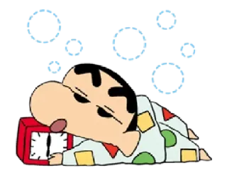 💤 eb6b173c Shin-chan Crayon Shin-chan anime, cartoon, sleeping, alarm clock, Shin-chan, Crayon Shin-chan whatsapp sticker