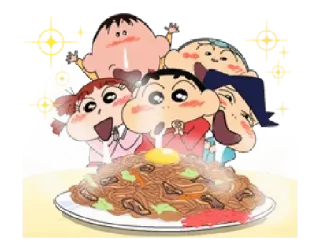 😍 f776bf5f Shin-chan anime, cartoon, characters, food, noodles, family, shinchan whatsapp sticker