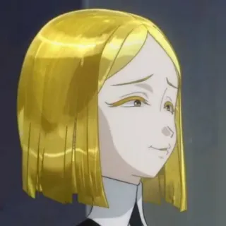 🥸 0f6a5221 Yellow Diamond Land of the Lustrous Anime, Personage, Portret, Fantasy, Glanzend, Geel, Diamant whatsapp sticker