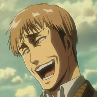 🐴 2b7bc2ee Jean Kirstein Attack on Titan Anime, Manga, Jean Kirstein, Attack on Titan, grappig gezicht, personage, meme whatsapp sticker
