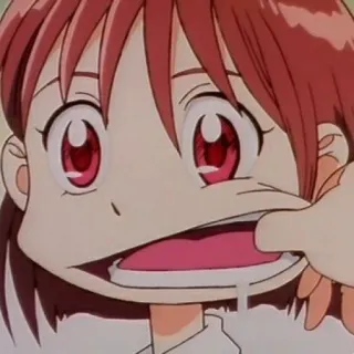 😶 5941f196 Anime, Cartoon, Grappig, Gezicht, Expressie, Meisje whatsapp sticker