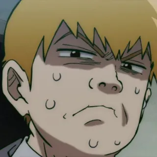 😬 a1a97e01 Reigen Arataka Mob Psycho 100 Anime, Expressie, Grappig, Reigen Arataka, Mob Psycho 100, Zweet, Gezicht whatsapp sticker