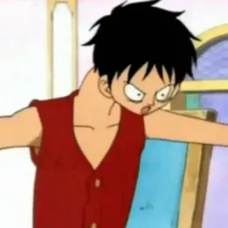 😠 b852963c Monkey D. Luffy One Piece Anime, Monkey D. Luffy, One Piece, Grappig, Cartoon whatsapp sticker