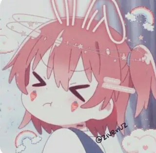 🌟 3751ea1f @zivenuz anime meisje, schattig, konijnenoren, kawaii, cartoon, sticker telegram sticker