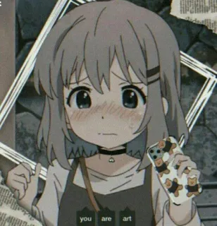 🌟 a676b886 you are art Anime, Meisje, Kunst, Leuk, Sticker, Cartoon, Portret telegram sticker