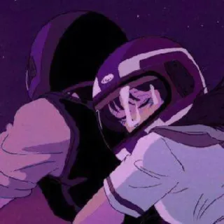 😒 c9371660 motor, helm, anime, koppel, rit, liefde, genegenheid, nacht telegram sticker