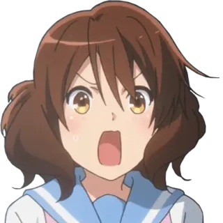 😐 06d872a4 Kumiko Oumae Sound! Euphonium 动漫, 表情, 震惊, 女孩, 校服, 卡通 telegram sticker
