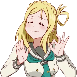 😔 1490dc02 动漫, 女孩, 角色, OK手势 telegram sticker