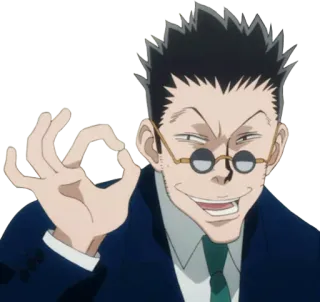 😐 9a272ed9 Leorio Hunter x Hunter 雷欧力, Hunter x Hunter, 动漫, 漫画, OK手势, 手势 telegram sticker