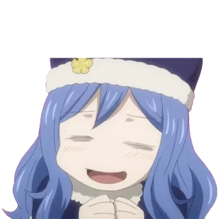 🤤 2da0caca Juvia Lockser Fairy Tail anime, Fairy Tail, Juvia Lockser, carino, cartone animato, adesivo, sorridente telegram sticker