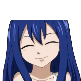 🙂 7e2bea1c Wendy Marvell Fairy Tail Anime, Fairy Tail, Wendy Marvell, capelli blu, sorriso telegram sticker