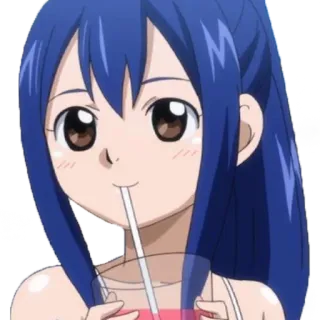 🌚 f10a0d57 Wendy Marvell Fairy Tail Anime, Fairy Tail, Wendy Marvell, Ragazza, Bevanda, Carino, Cartone animato telegram sticker