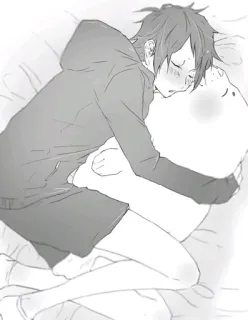 💤 271224a6 อนิเมะ, หลับ, เสื้อฮู้ด, หมอน, ศิลปะ telegram sticker