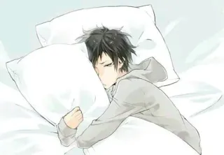 💤 50b41584 อนิเมะ, เด็กผู้ชาย, นอนหลับ, หมอน, เสื้อฮู้ด telegram sticker