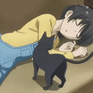 💤 21afac01 animé, chat, fille, dormir, mignon, dessin animé whatsapp sticker