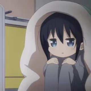 💤 539281be Anime, Fille, Mignon, Triste, Couverture, Intérieur whatsapp sticker