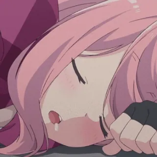 💤 8cfb6909 Anime, fille, cheveux roses, pleurer, triste, émotionnel whatsapp sticker