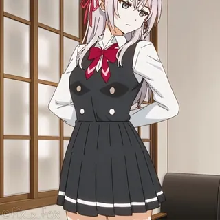 🍑 0b56d07e @fix_u_fox anime, girl, uniform, school uniform, cute, illustration whatsapp sticker