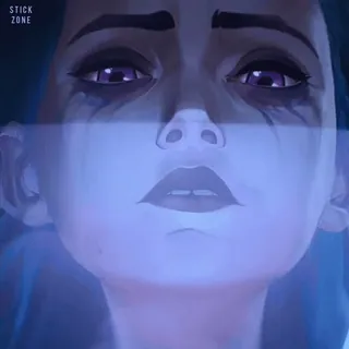 👾 10805668 Jinx Arcane Jinx, Arcane, League of Legends, crying, sad, character, animation whatsapp sticker