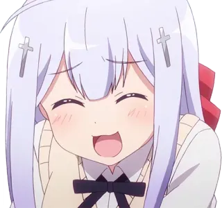 🤣 f90853b5 Gabriel Tenma White Gabriel DropOut anime, manga, Gabriel DropOut, Gabriel Tenma White, cute, angel whatsapp sticker