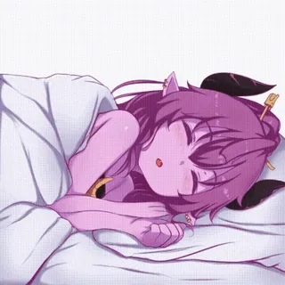 💤 da7b7cfe ngủ, hoạt hình, tím, anime, dễ thương, giường, mền telegram sticker