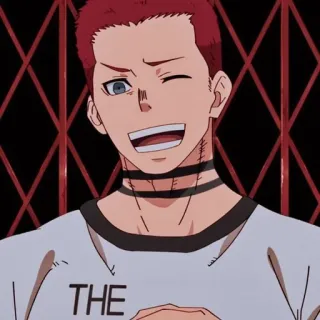 😉 724fb6a4 THE Anime, Männlich, Rote Haare, Charakter, Zwinkern telegram sticker