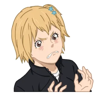 😬 79953072 动漫, 女孩, 生气, 恼火, 角色 whatsapp sticker